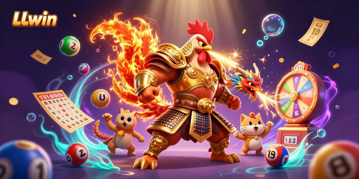 Engage in thrilling gameplay with LLwin as a dynamic rooster warrior and dragon hatchling lead the action.