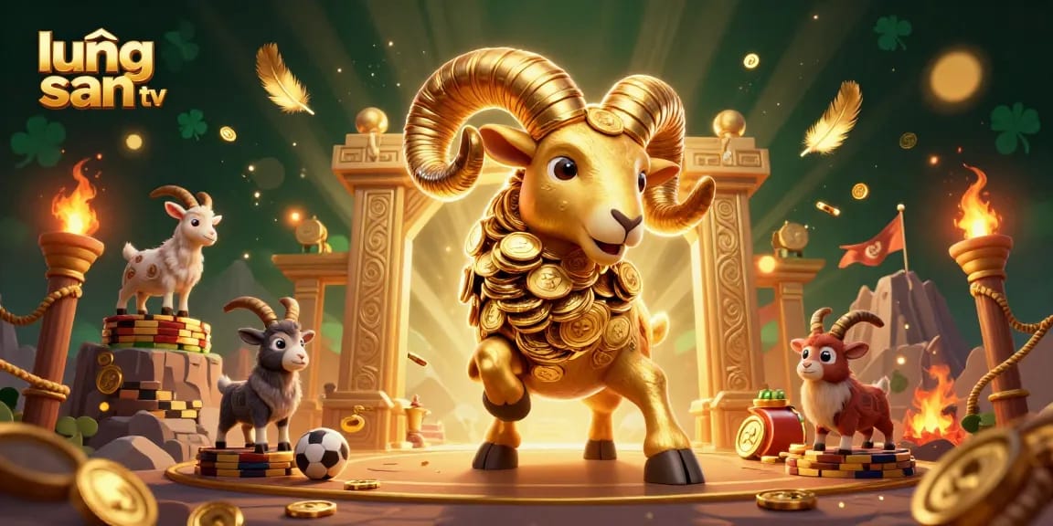 Lương Sơn TV showcases an ultra-detailed scene featuring dynamic sports betting action with golden elements.
