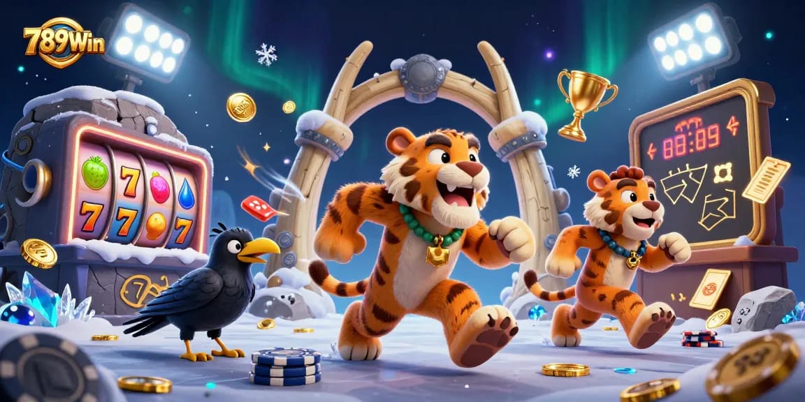 Experience thrilling gameplay at 789Win with immersive slots and dynamic elements in a vibrant casino scene.