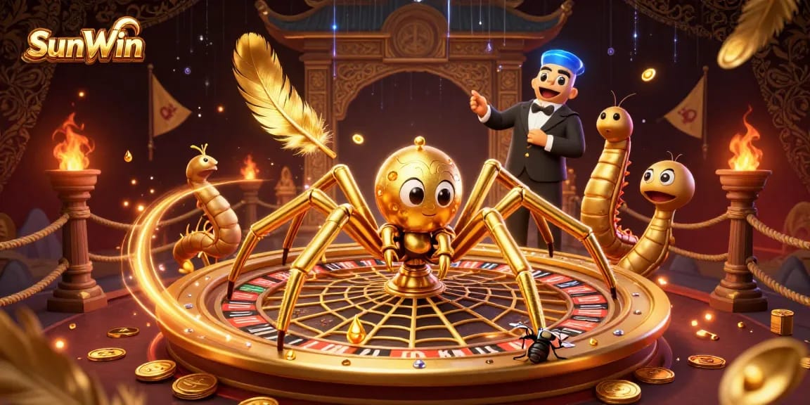 Bet on exciting games at SunWin with a thrilling roulette wheel and colorful casino elements.