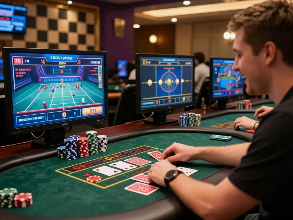 LLwin user engaging in online casino betting with live dealer game displayed on screen.