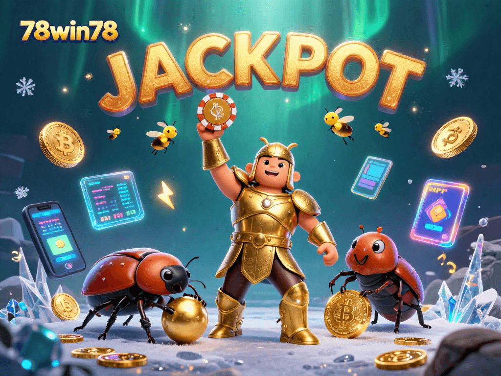 Experience thrilling victories at 78win78 with a dynamic jackpot scene featuring unique creatures.