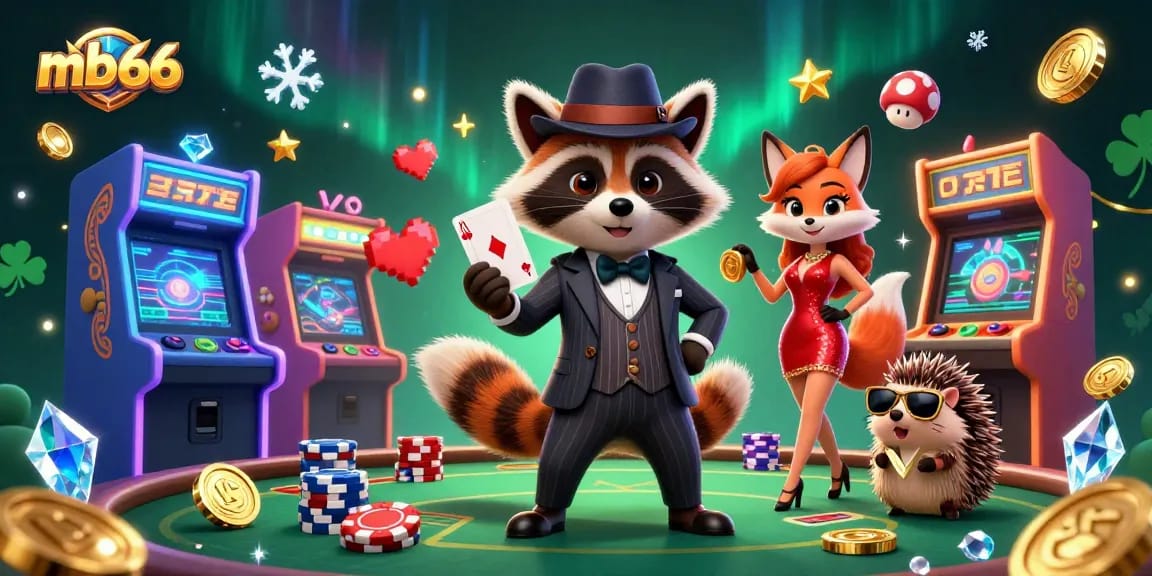 Experience thrilling poker action at mb66 with vibrant 3D characters engaging in a lively casino scene.
