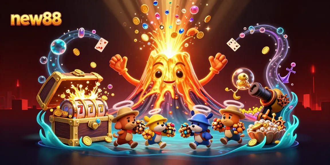 Win big at new88 as the golden volcano erupts in treasure while players cherish rich rewards!