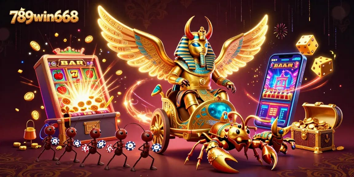 Experience thrilling gameplay at 789win668 with a vibrant casino scene featuring iconic symbols and rich details.