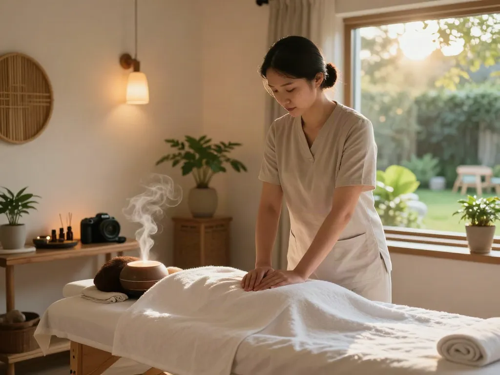 Experience calming 양주출장안마 therapy in a serene studio with essential oils and soothing ambiance.