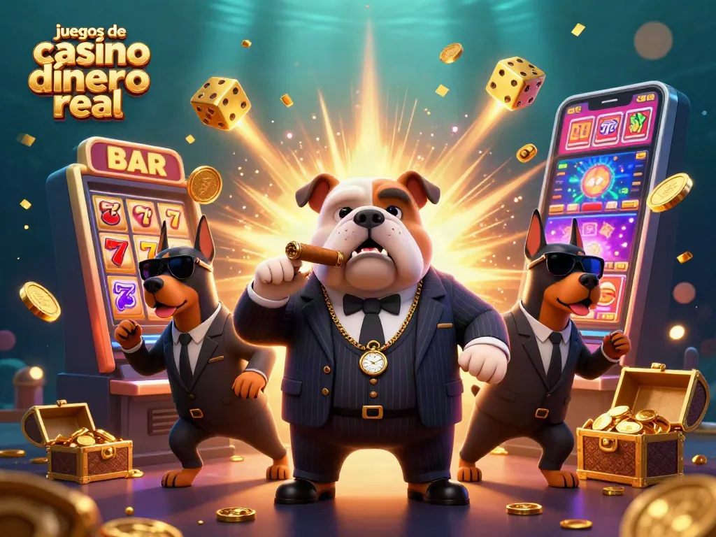 Disfruta los emocionantes juegos de casino dinero real con el perro mafioso y sus guardaespaldas.