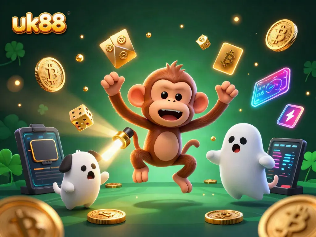 Experience the enchanting UK88 casino world where a mischievous poltergeist monkey juggles wealth amidst digital wonders and gaming excitement.