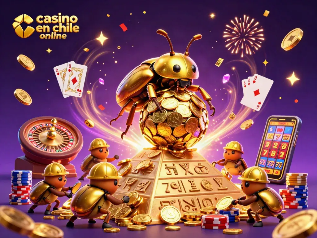 Juega en el casino en Chile online con tragamonedas y ruletas en una escena vibrante y llena de acción.