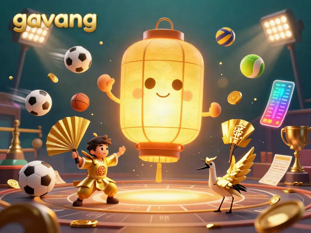 Experience thrilling sports betting with gavang on a vibrant casino scene featuring dynamic sports elements.