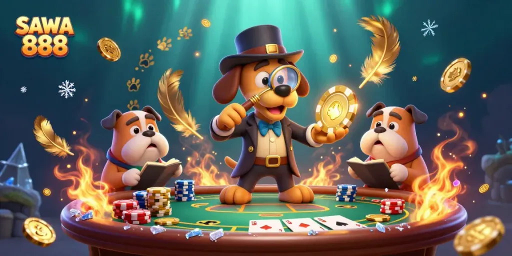 SAWA 888: uncovering treasure clues at a poker game with dynamic casino elements