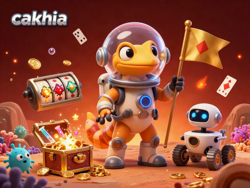 Cakhia offers a dynamic casino experience with a Martian gecko uncovering treasures, making bets exciting.