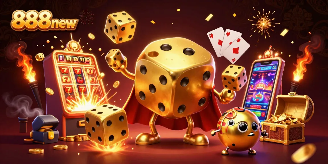 Join the excitement at 888new with a vibrant casino scene showcasing thrilling games and jackpots!
