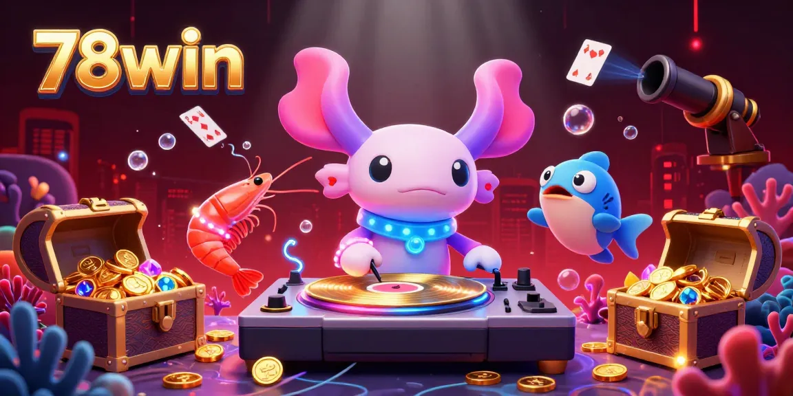 Experience the energy of live casino gaming with 78win's vibrant underwater DJ scene.