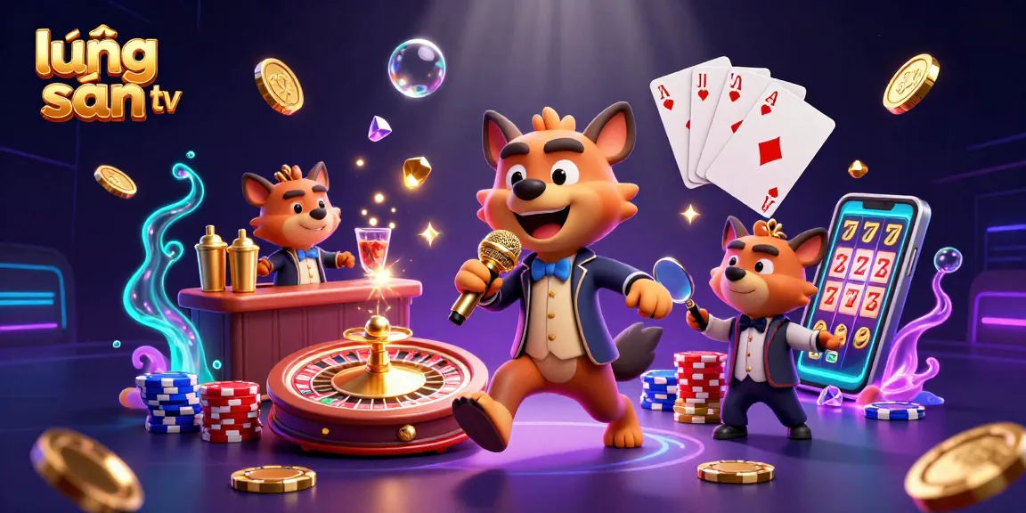 Lương Sơn TV brings excitement with a comedic casino atmosphere featuring hyenas engaging in lively entertainment.