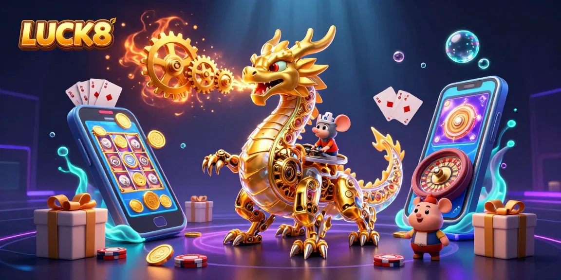 LUCK8 offers immersive online casino experiences with dynamic gaming elements and a golden dragon theme.