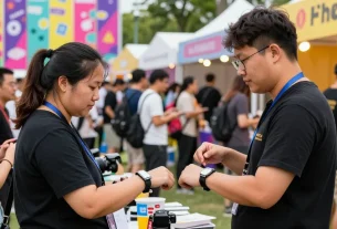 NFC wristbands for festivals enhancing access control and payment processes during vibrant event.